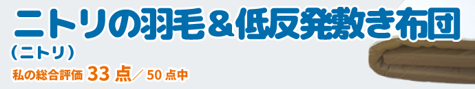 ニトリの羽毛&低反発敷き布団(ニトリ)